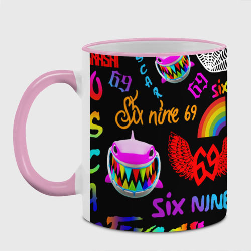 Кружка с полной запечаткой 6ix9ine, цвет Кант розовый - фото 2