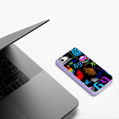 Чехол для iPhone 5/5S матовый 6ix9ine, цвет светло-сиреневый - фото 5