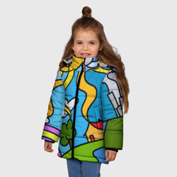 Зимняя куртка для девочек 3D Мысли чокнутого - фото 2