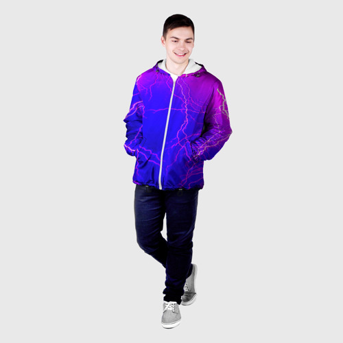 Мужская куртка 3D Неоновая молния, цвет 3D печать - фото 3