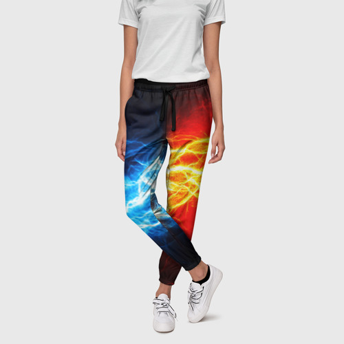 Женские брюки 3D с принтом БИТВА МОЛНИЙ, фото на моделе #1
