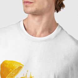 Футболка с принтом Лимоны для мужчины, вид на модели спереди №4. Цвет основы: белый