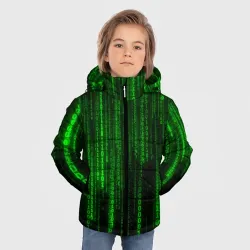 Зимняя куртка для мальчиков 3D Матрица код цифры программист - фото 2