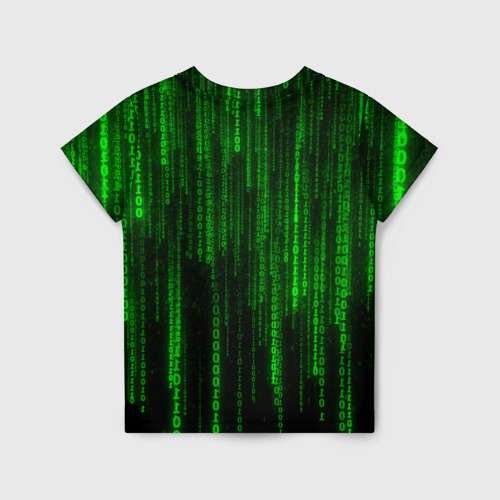 Детская футболка 3D Матрица код цифры программист, цвет 3D печать - фото 2