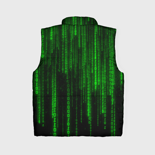 Женский жилет утепленный 3D Матрица код цифры программист, цвет светло-серый - фото 2