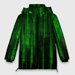 Женская зимняя куртка Oversize Матрица код цифры программист