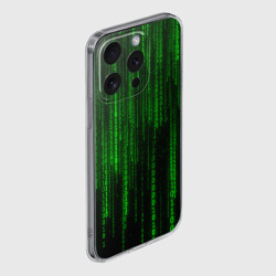 Чехол для iPhone 15 Pro силиконовый с защитой камеры Матрица код цифры программист - фото 2