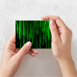 Поздравительная открытка Матрица код цифры программист - фото 2