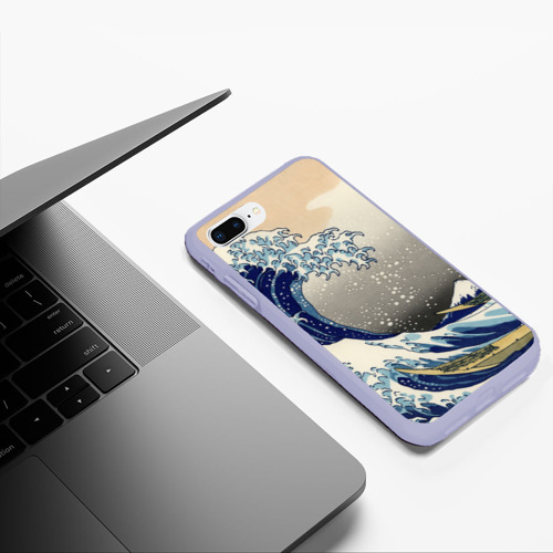 Чехол для iPhone 7Plus/8 Plus матовый Японская картина, цвет светло-сиреневый - фото 5