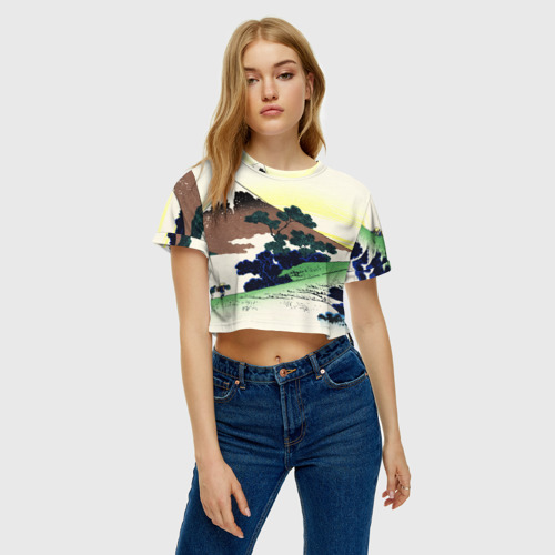 Женская футболка Crop-top 3D Япония, цвет 3D печать - фото 3