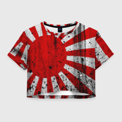Женская футболка Crop-top 3D Японский флаг