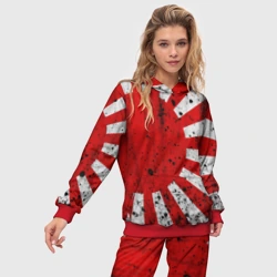 Женский костюм с толстовкой 3D Японский флаг JDM - фото 2