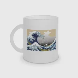 Кружка матовая стеклянная The great wave off kanagawa