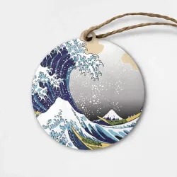 Деревянная игрушка круг The great wave off kanagawa