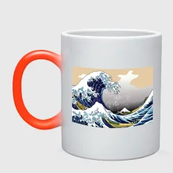 Кружка хамелеон The great wave off kanagawa