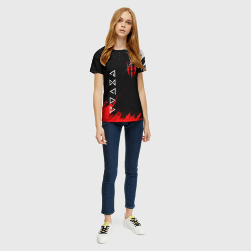 Женская футболка 3D с принтом The Witcher, вид сбоку #3