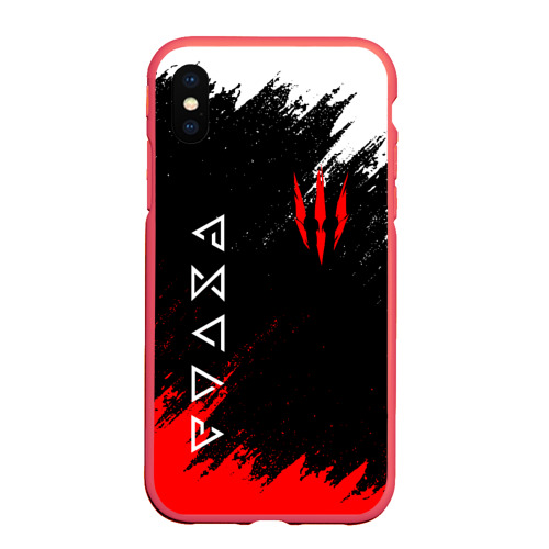Чехол для iPhone XS Max матовый The Witcher, цвет красный