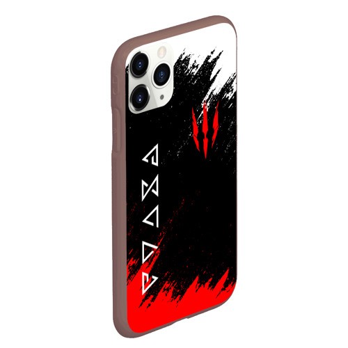 Чехол для iPhone 11 Pro Max матовый с принтом The Witcher, вид сбоку #3