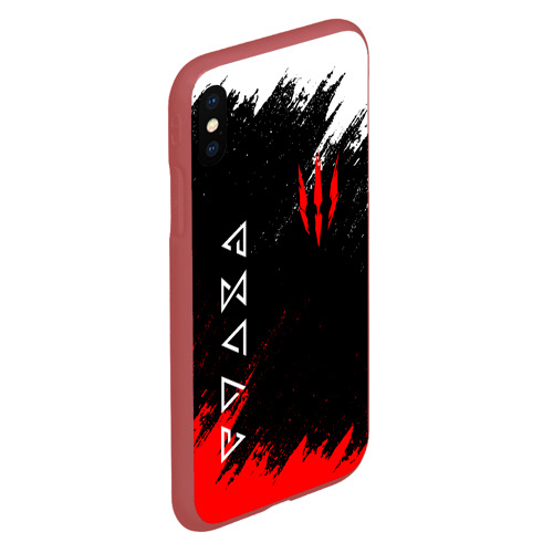 Чехол для iPhone XS Max матовый The Witcher, цвет красный - фото 3