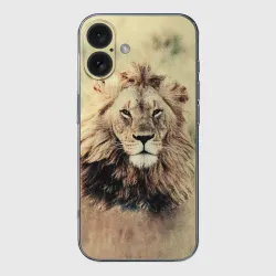 Чехол для iPhone 16 силиконовый с защитой камеры Lion King