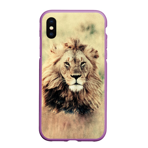 Чехол для iPhone XS Max матовый Lion King, цвет фиолетовый
