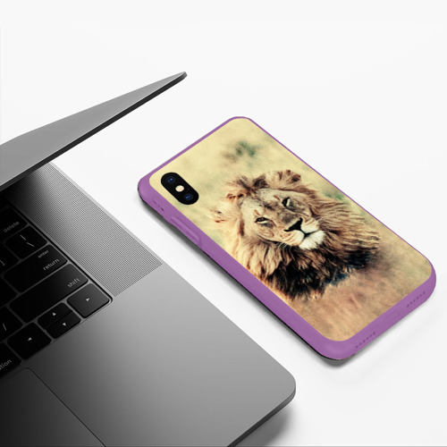 Чехол для iPhone XS Max матовый Lion King, цвет фиолетовый - фото 5