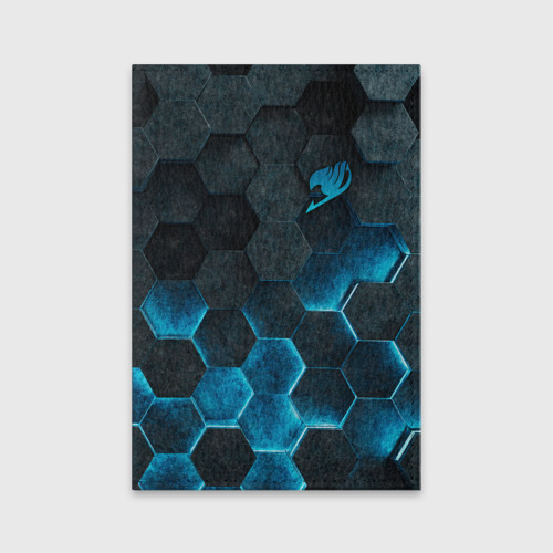 Обложка для паспорта матовая кожа с принтом Хвост Феи синие соты, вид спереди №1
