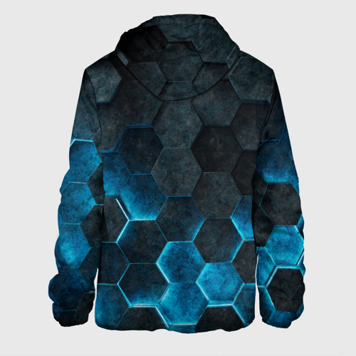 Мужская куртка 3D Хвост Феи синие соты, цвет 3D печать - фото 2