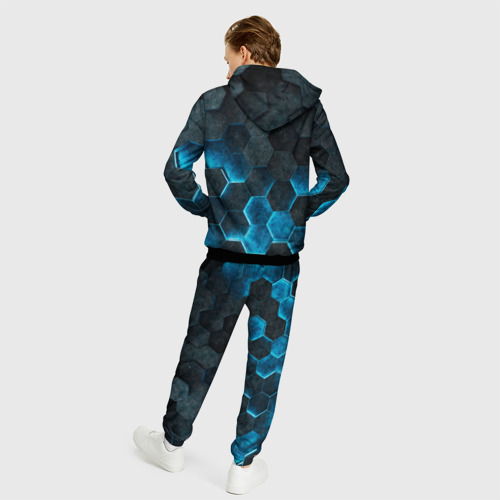 Мужской костюм 3D Хвост Феи синие соты, цвет черный - фото 4