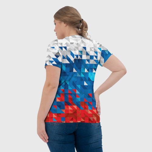Женская футболка 3D с принтом Россия, вид сзади #2