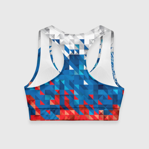 Женский спортивный топ 3D с принтом Россия - картинка 2 Женский спортивный топ 3D Россия - фото 2