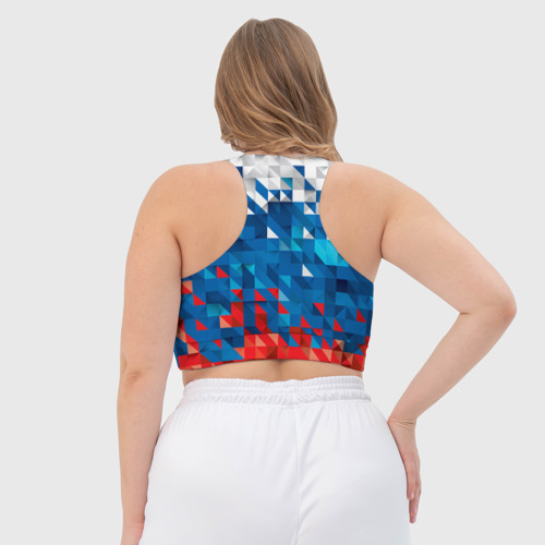 Женский спортивный топ 3D с принтом Россия - картинка 6 Женский спортивный топ 3D Россия - фото 6