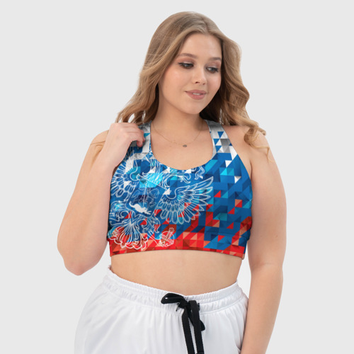 Женский спортивный топ 3D с принтом Россия - картинка 5 Женский спортивный топ 3D Россия - фото 5