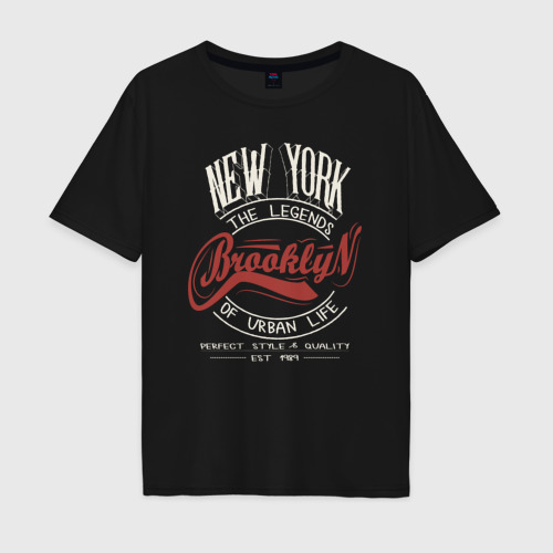 Мужская футболка хлопок Oversize Городские легенды Нью-Йорка, цвет черный