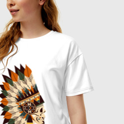Женская футболка хлопок Oversize Индейские мотивы арт - фото 2
