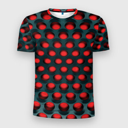 Мужская футболка 3D Slim Раскалённый красный 3Д