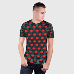 Мужская футболка 3D Slim Раскалённый красный 3Д - фото 2