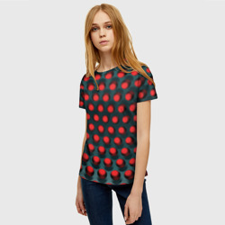 Женская футболка 3D Раскалённый красный 3Д - фото 2