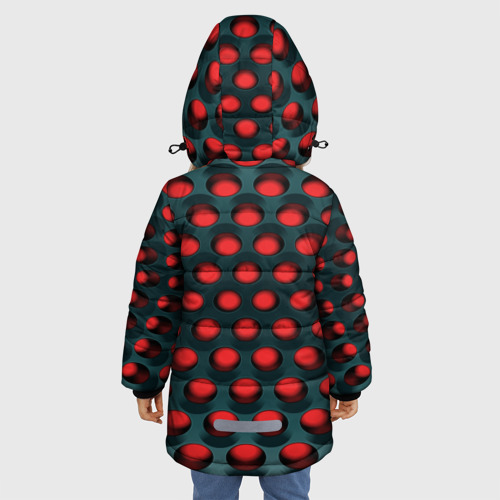 Зимняя куртка для девочек 3D Раскалённый красный 3Д, цвет черный - фото 4