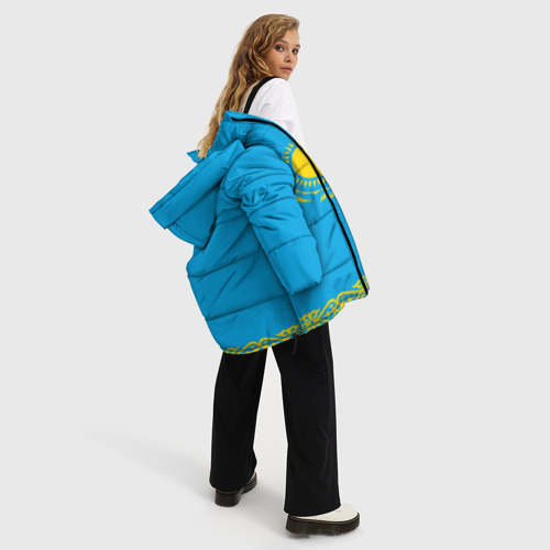Женская зимняя куртка Oversize Казахстан, цвет черный - фото 5