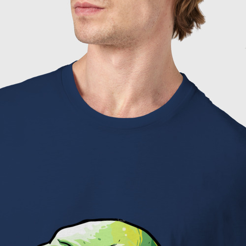 Мужская футболка хлопок Skull movie fan and toxic soda, цвет темно-синий - фото 6