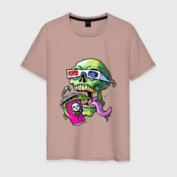 Мужская футболка хлопок Skull movie fan and toxic soda