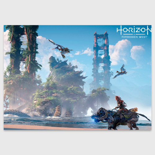 Поздравительная открытка с принтом Horizon 2: Forbidden West, вид спереди №1