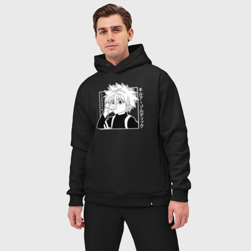 Мужской костюм oversize хлопок Killua Hunter x Hunter Киллуа, цвет черный - фото 3