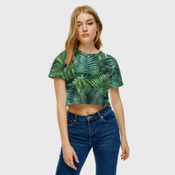 Женская футболка Crop-top 3D Тропики - фото 2