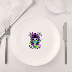 Набор: тарелка + кружка Crazy skull - skateboard - фото 2