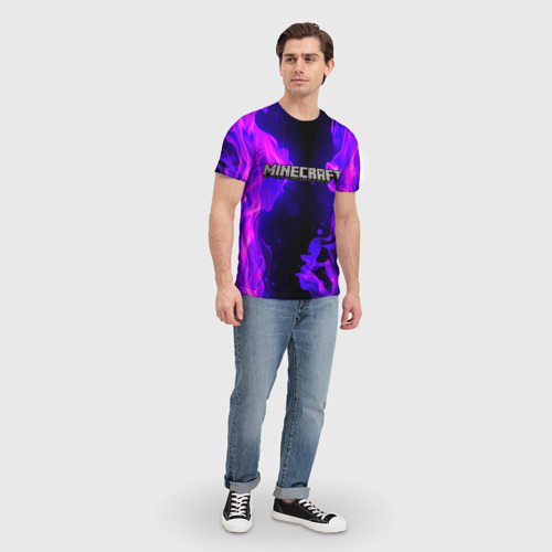 Мужская футболка 3D с принтом MINECRAFT, вид сбоку #3