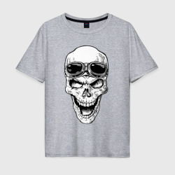 Мужская футболка хлопок Oversize Skull and glasses