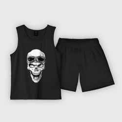 Детская пижама с шортами хлопок Skull and glasses