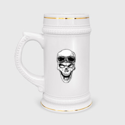 Кружка пивная Skull and glasses